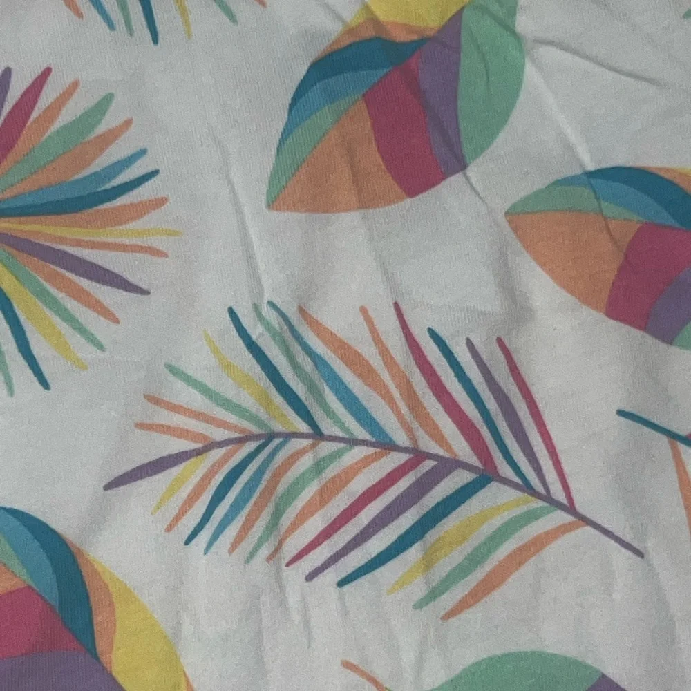 Lands End Multicolor Tropical Leaf Print Girls' Small (4) Tank Top